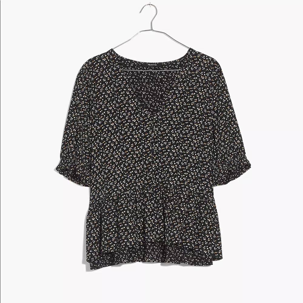 Madewell Courtyard Ruffle-Hem Top in Playground Posies Size medium